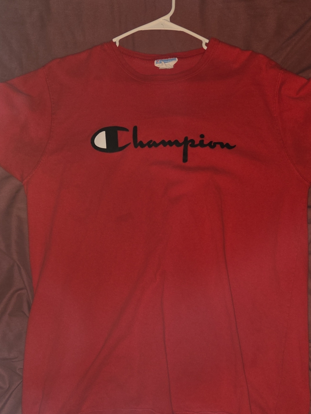 Champion Red Logo Crewneck Tee